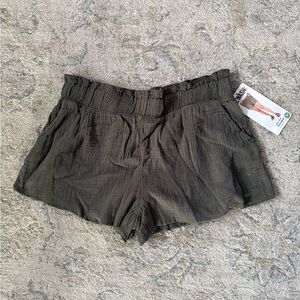 Rewash Olive High-Waist Pull-On Casual Shorts